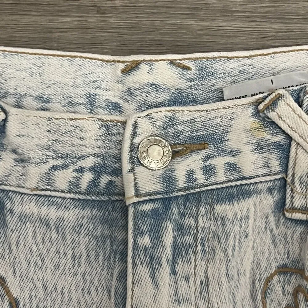 Anti‎ Basicx Jeans Womens 28x28 High Rise Vintage Y2K Embroidered Western Faded